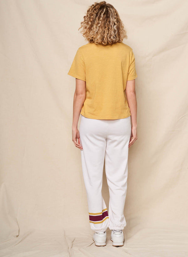Sundry Le Weekend Short Sleeve Boxy Crew Tee in Daffodil