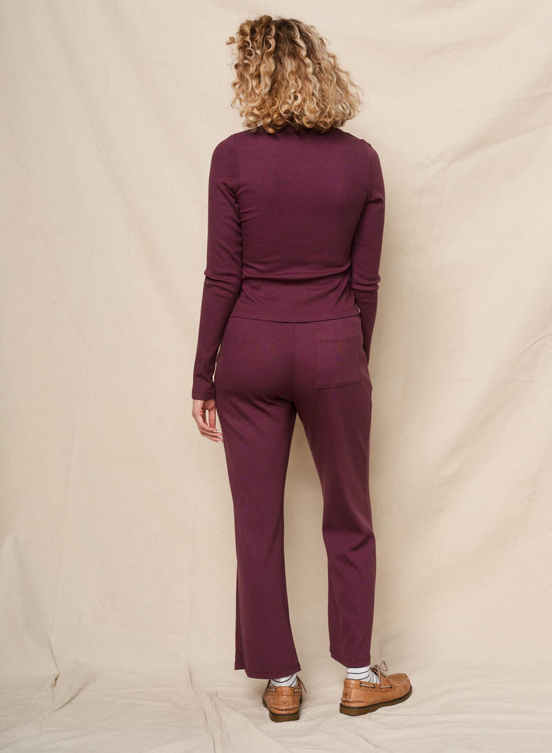 Sundry Button Down Long Sleeve in Eggplant