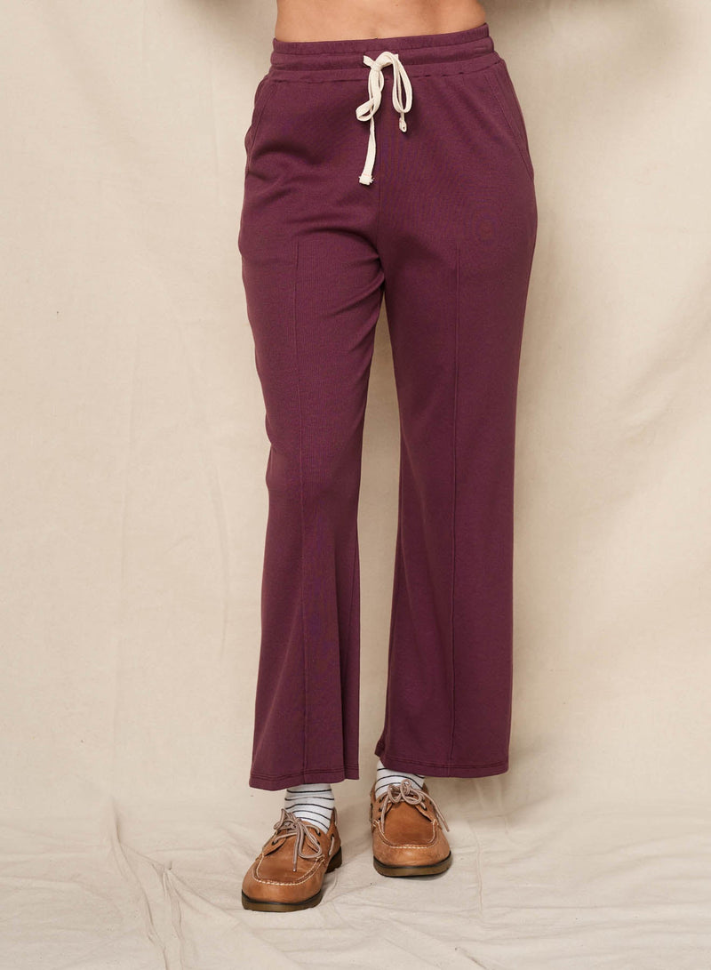 Sundry Pin Tuck Lounge Pant in Eggplant