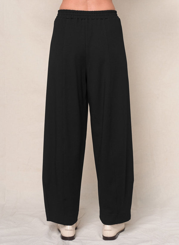 Luxe Ponte Barrel Trouser in Black