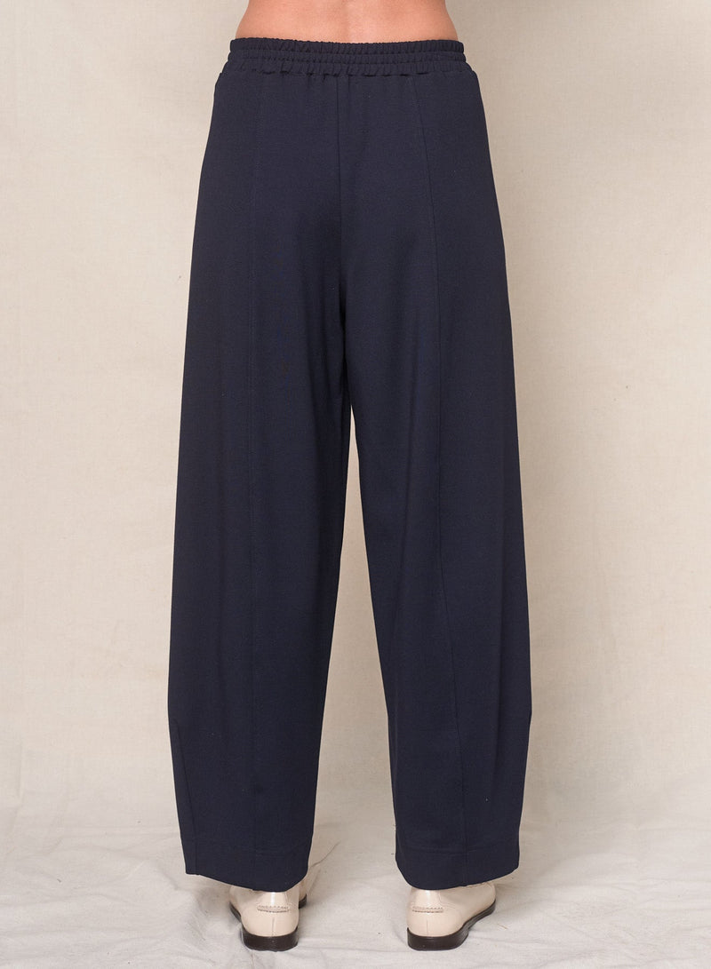 Luxe Ponte Barrel Trouser in New Navy