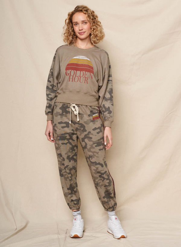 Sundry Golden Hour Dolman Sweatshirt in Fern