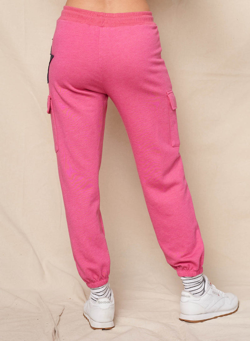 Sundry Cargo Sweatpant in Jazzy Rose