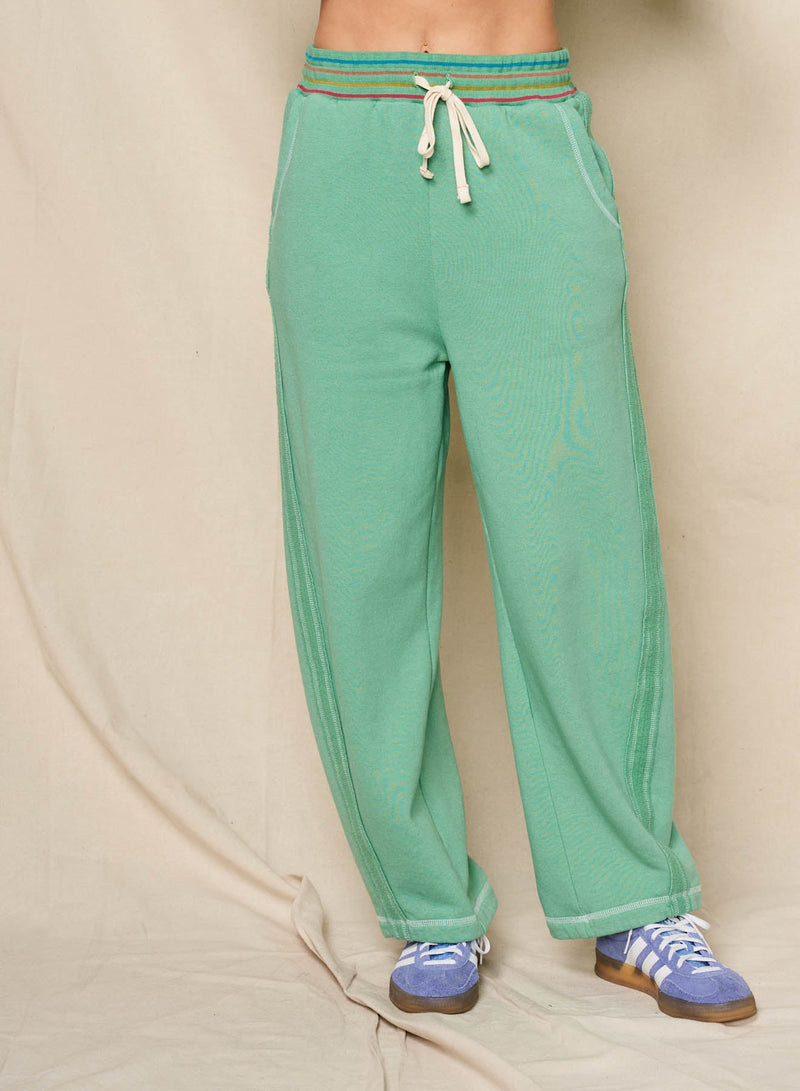 Sundry Raw Seamed Pant in Winter Green