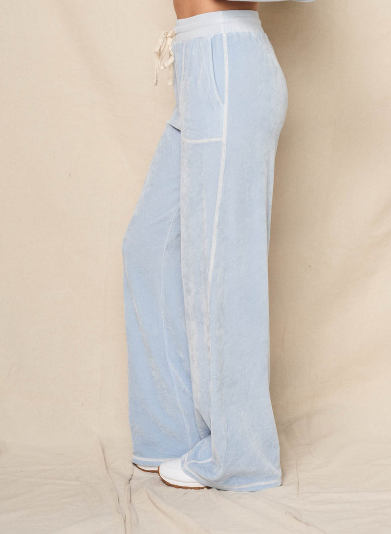 Sundry Velour Lounge Pant in Blue Wash