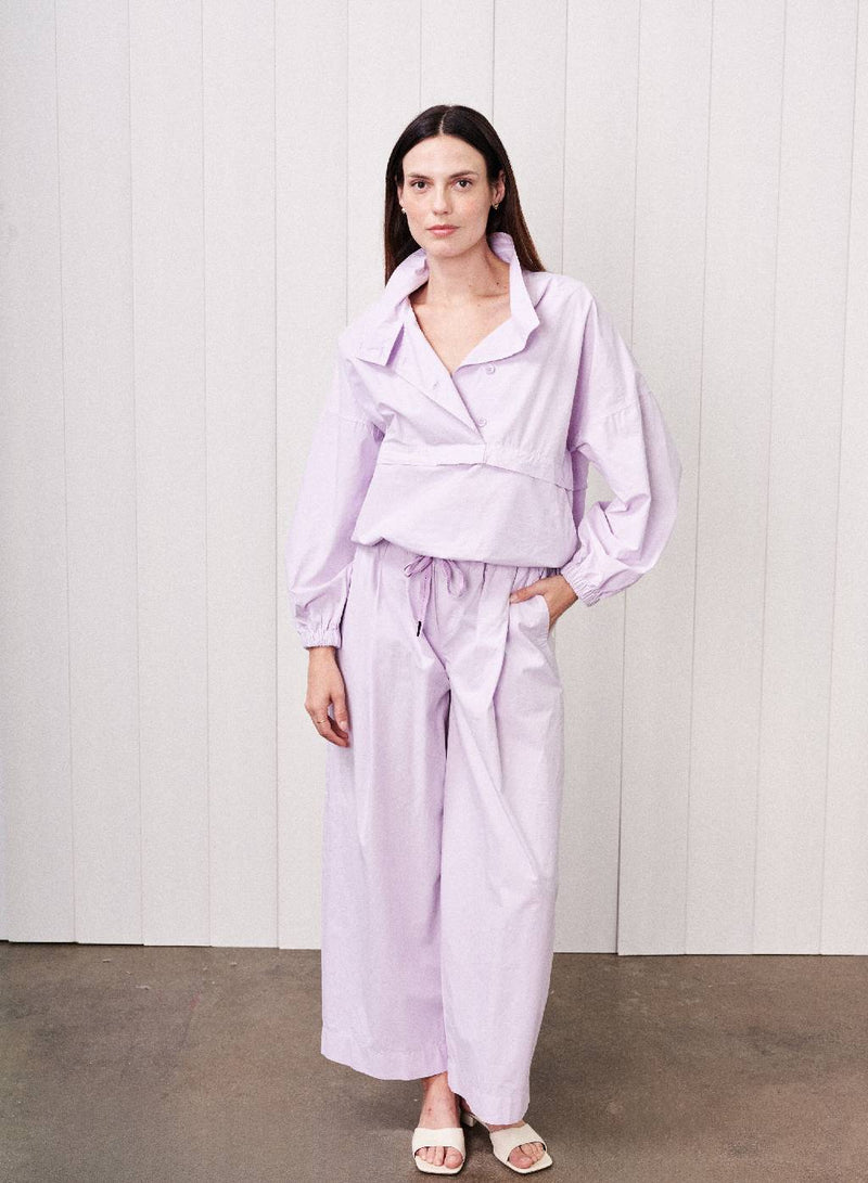 Fine Poplin Anorak in Lilac Mist