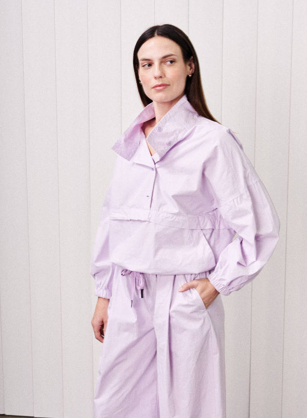 Fine Poplin Anorak in Lilac Mist