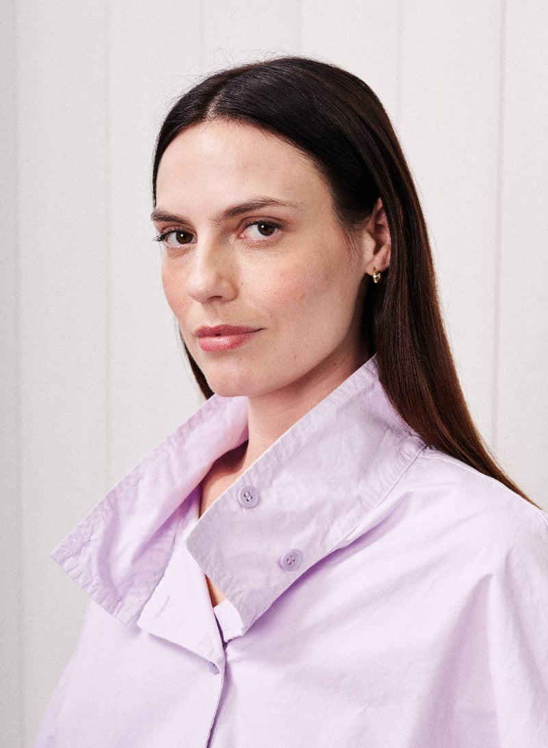 Fine Poplin Anorak in Lilac Mist