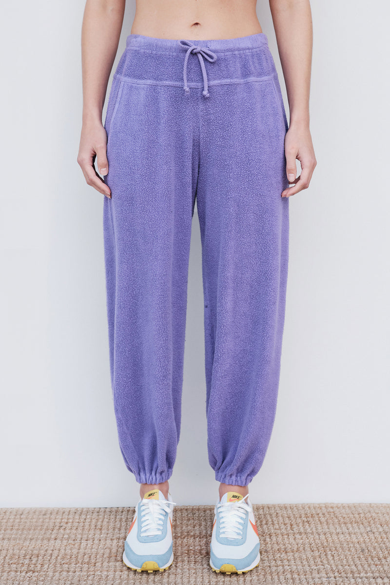 Sundry Faux Sherpa Jogger in Amethyst-front