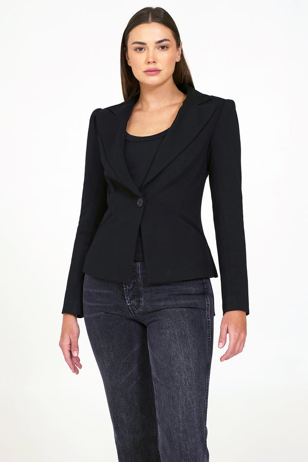 Bailey 44 Olympia Ponte Jacket in Black-3/4 front