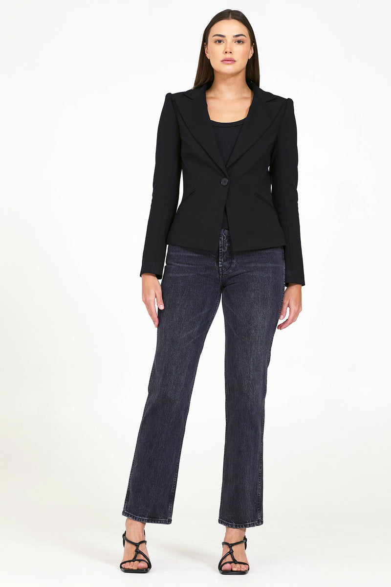 Bailey 44 Olympia Ponte Jacket in Black=full view front