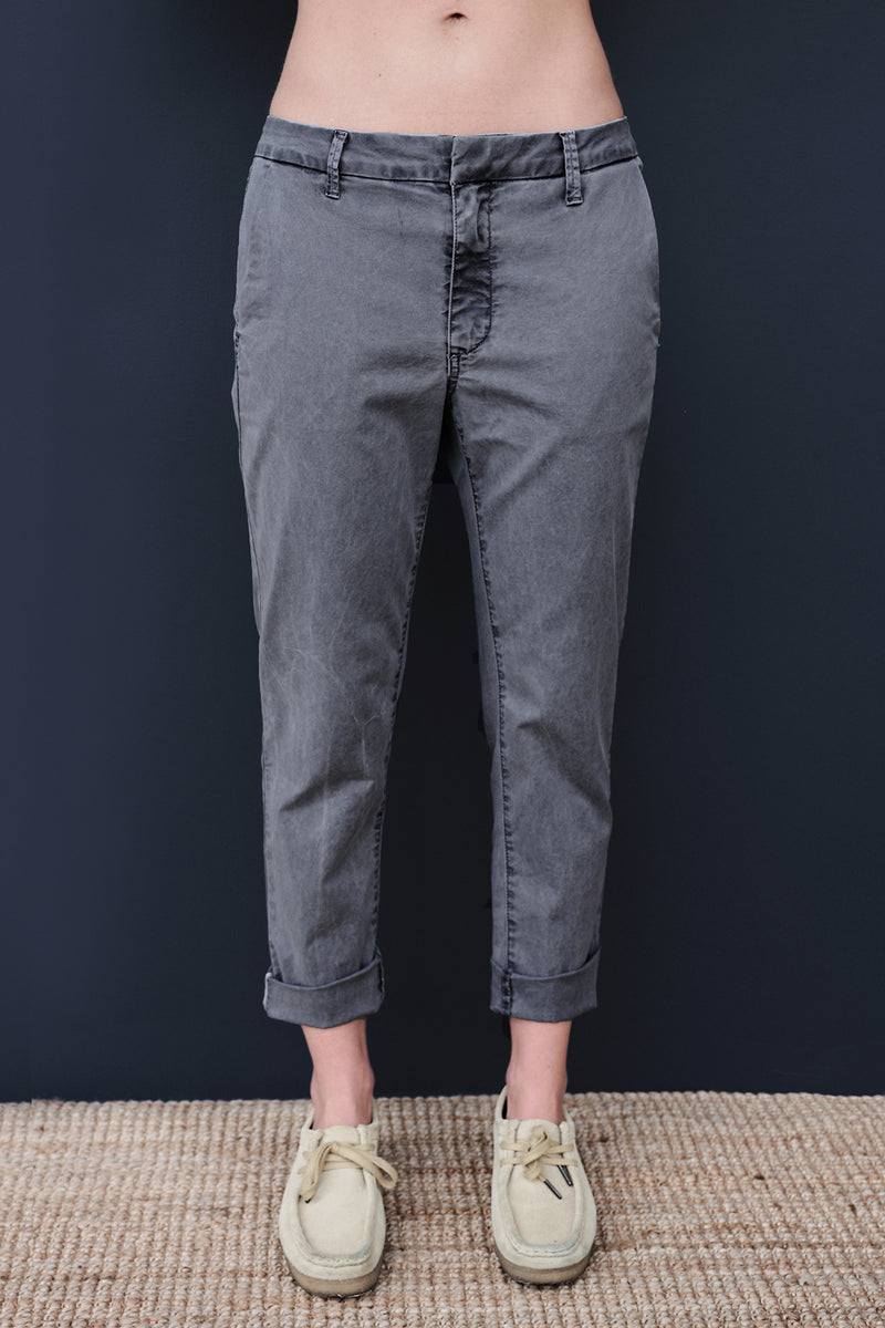 Sundry Rollup Trouser with Trim in Pigment Black
