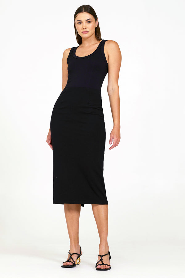 Bailey 44 Gaia Ponte Skirt in Black-full view front