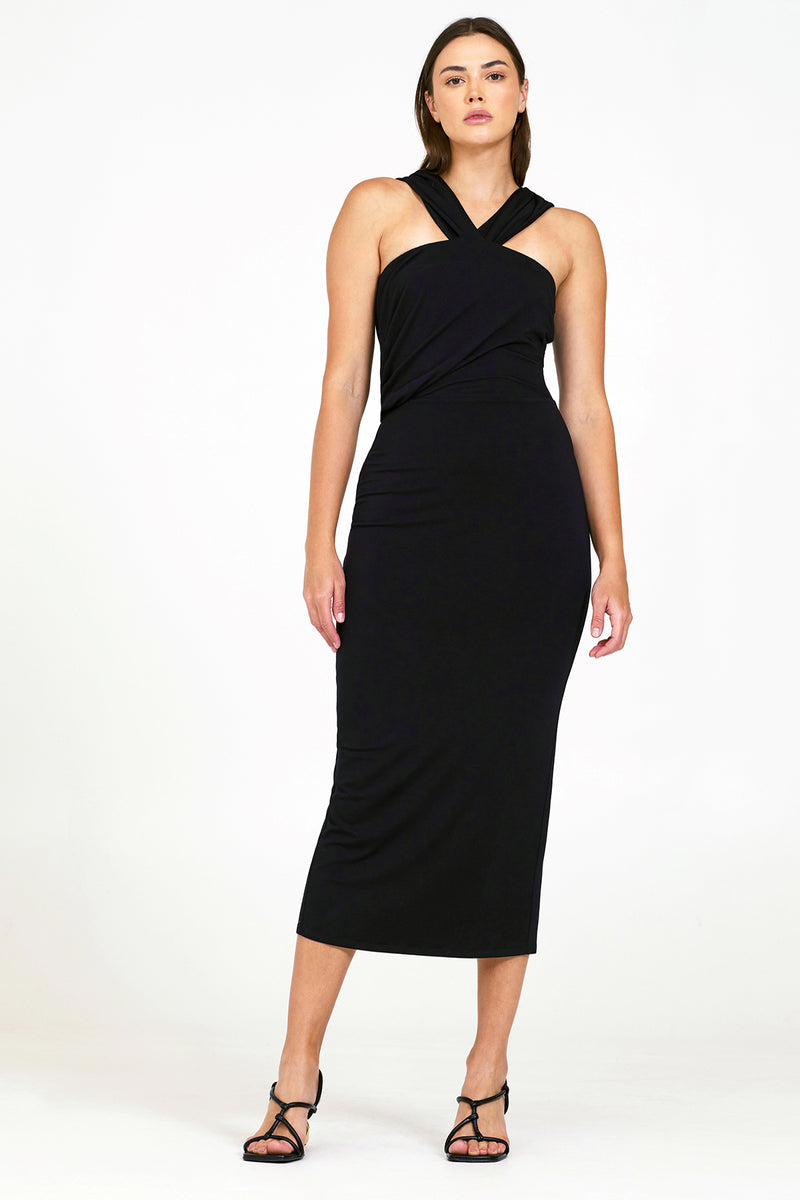 Bailey 44 Sireny Jersey Dress in Black-full view front