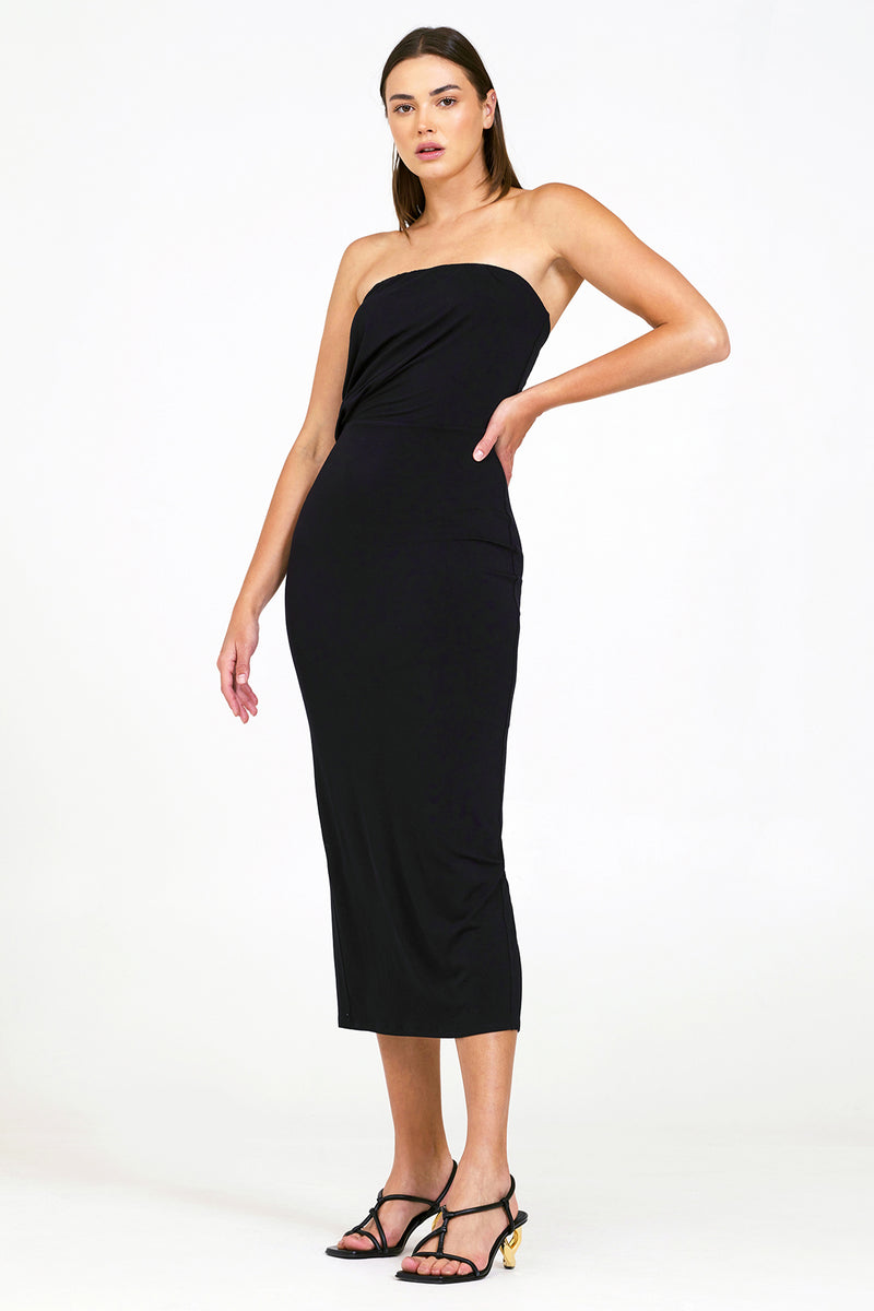 Bailey 44 Sireny Jersey Dress in Black-full view strapless