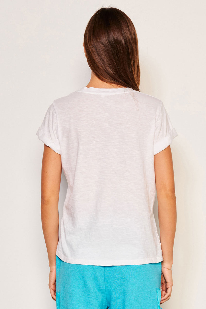 Sundry Je T'aime Rolled Sleeve Tee in Dew Blue