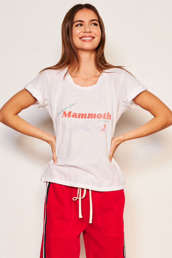 Sundry Mammoth Rolled Sleeve Tee in Optic White