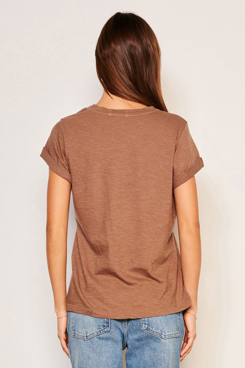 Sundry Rolled Sleeve Tee in Taupe