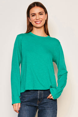 Sundry Long Sleeve Crew in Maldives Green