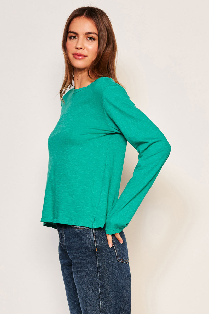 Sundry Long Sleeve Crew in Maldives Green