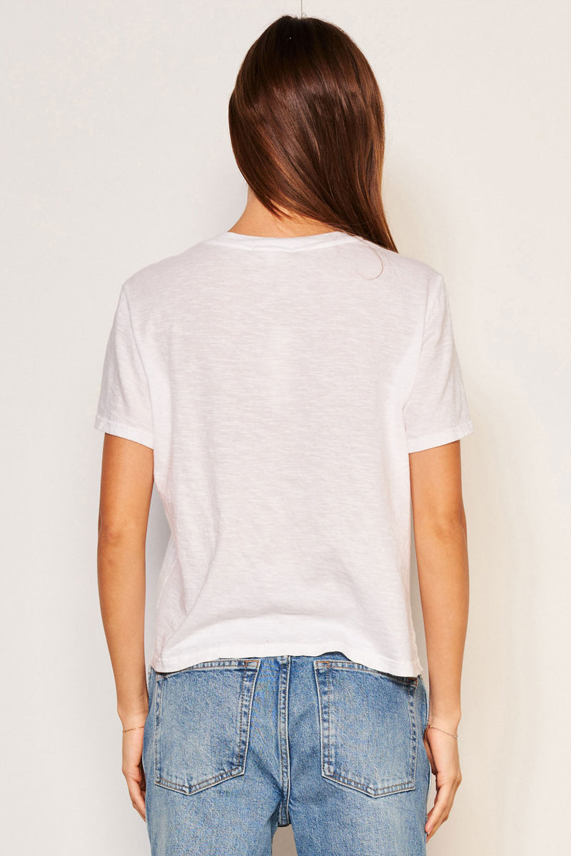 Sundry Au Revoir Crew Neck Tee in Optic White