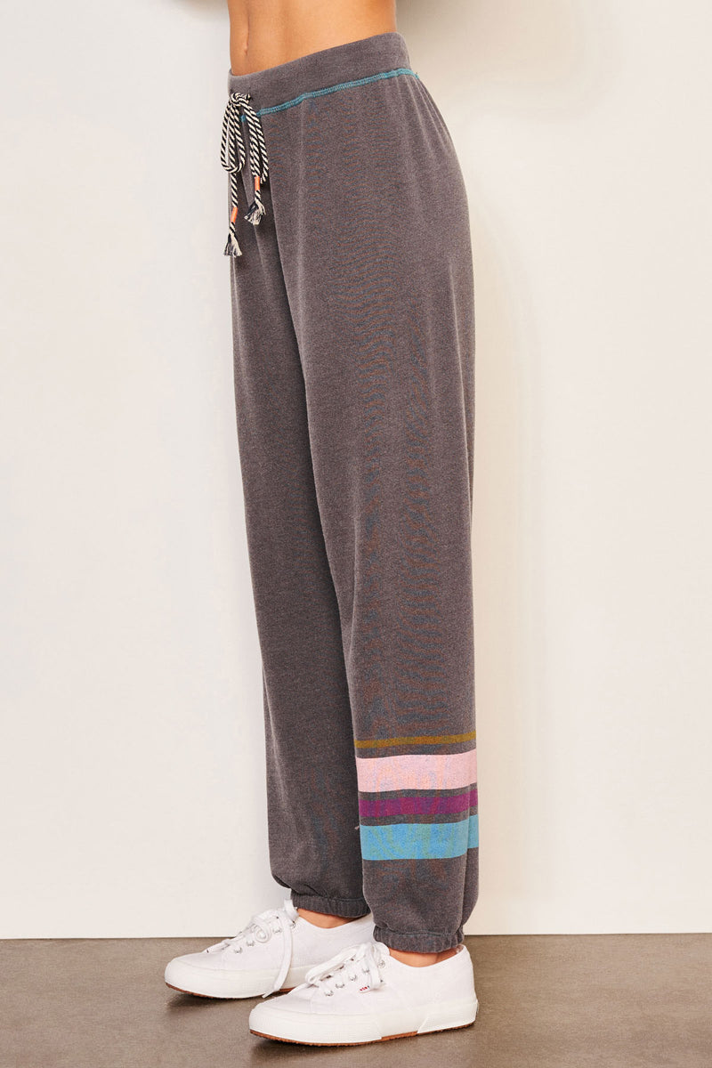 Sundry Jogger Stripe in Washed Black