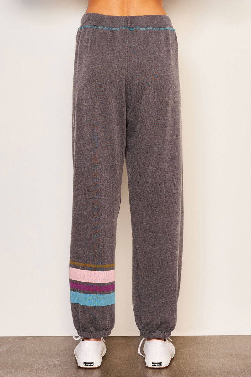 Sundry Jogger Stripe in Washed Black