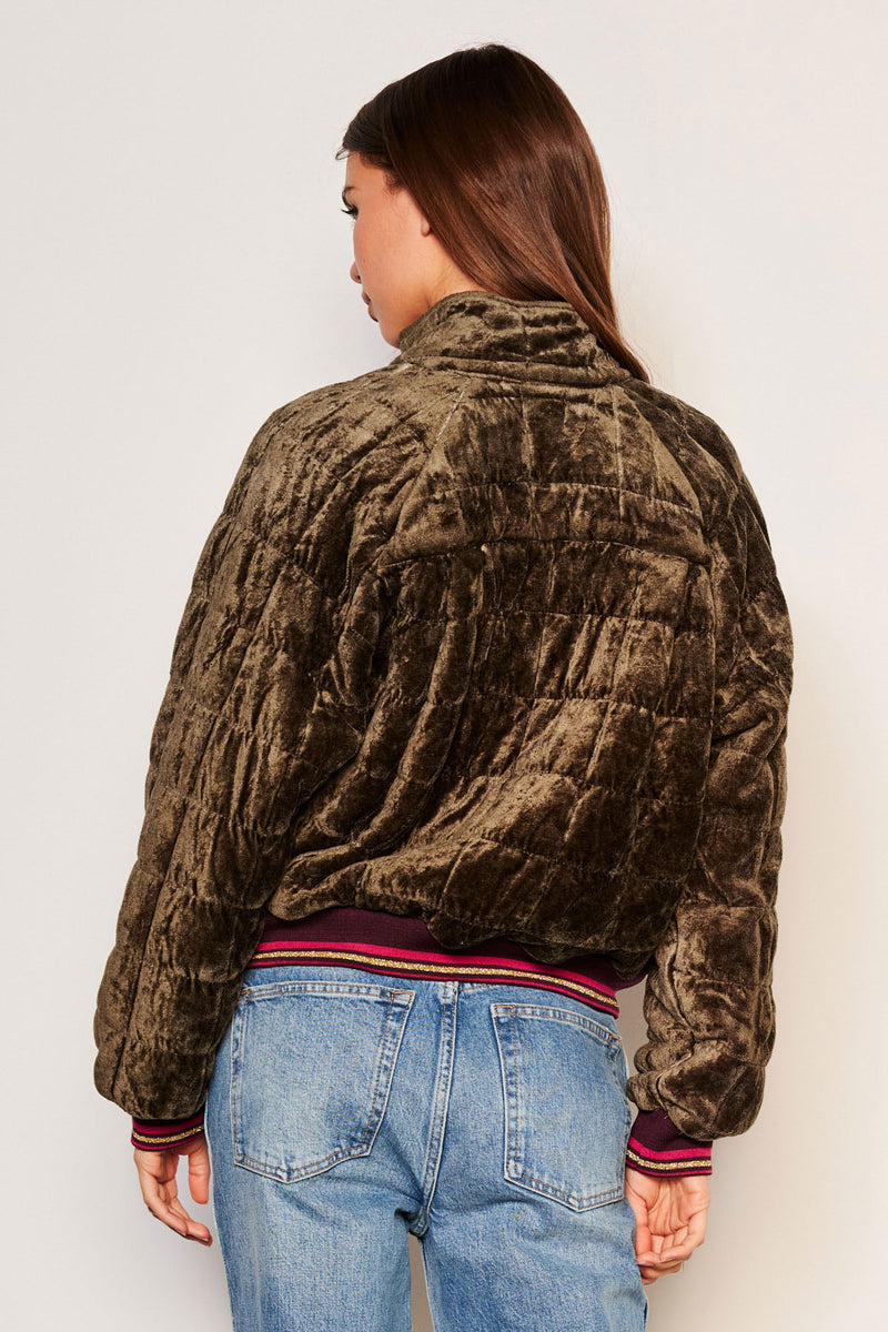 Sundry Quilted Bomber in Fern XL