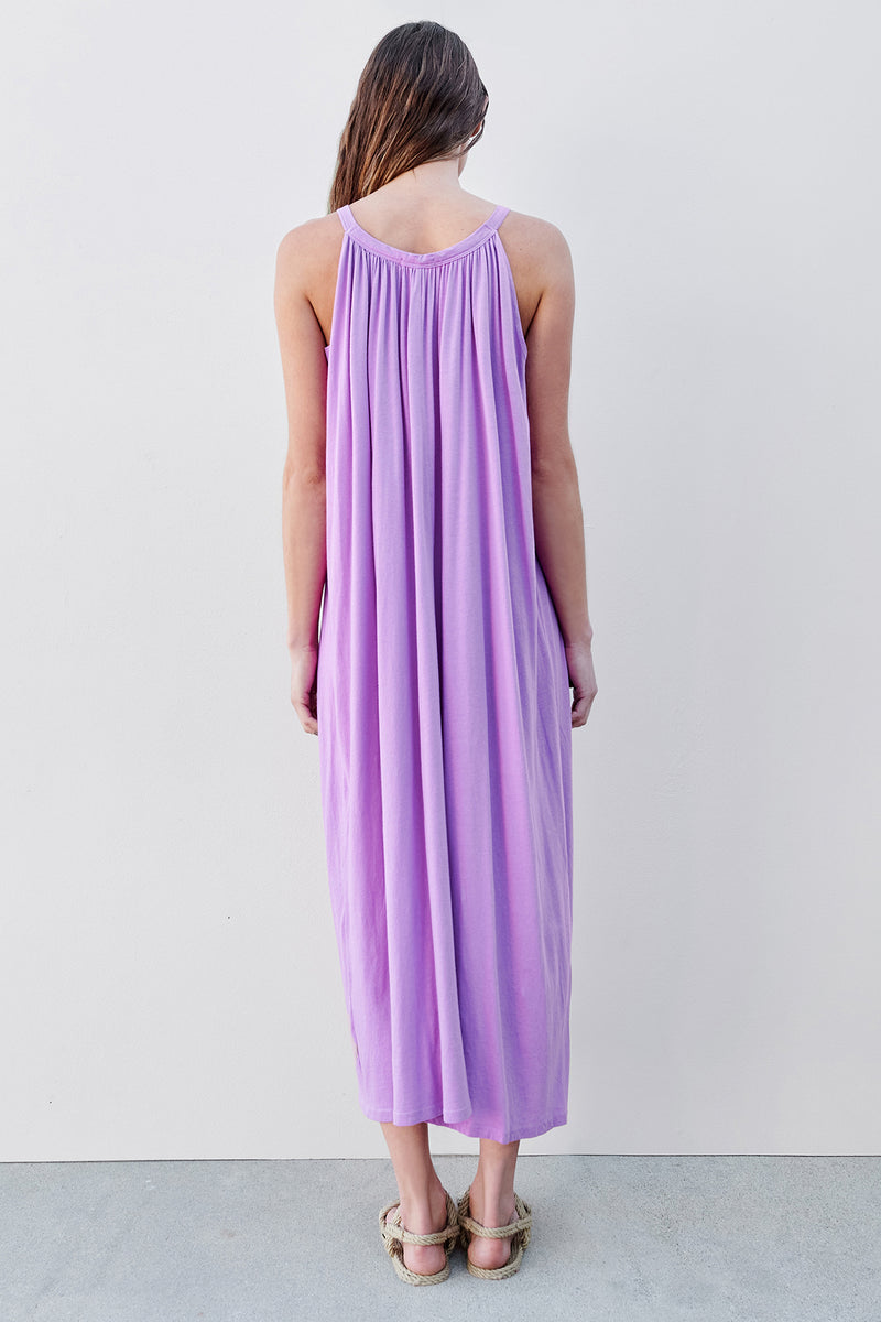 Sundry Long Cocoon Dress In Wild Orchid-back