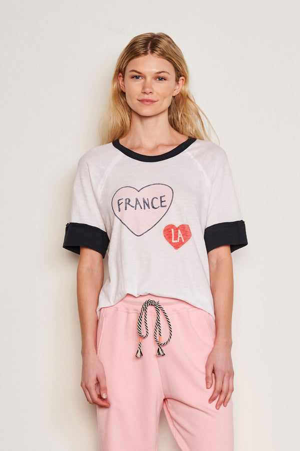 Sundry France LA Boyfriend Tee in Optic White