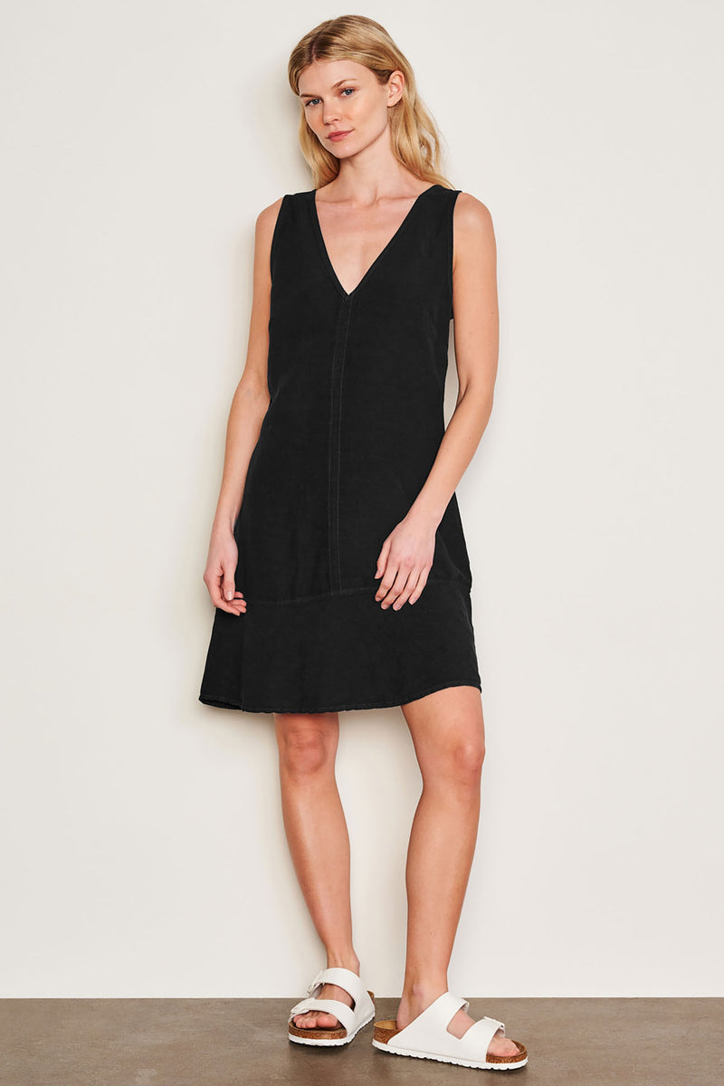 Sundry Short Shift Dress in Black-full view front