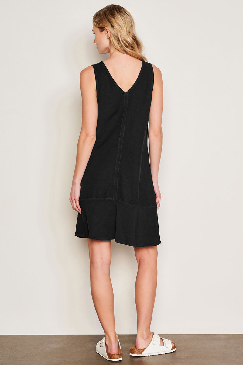 Sundry Short Shift Dress in Black-back side and details view 