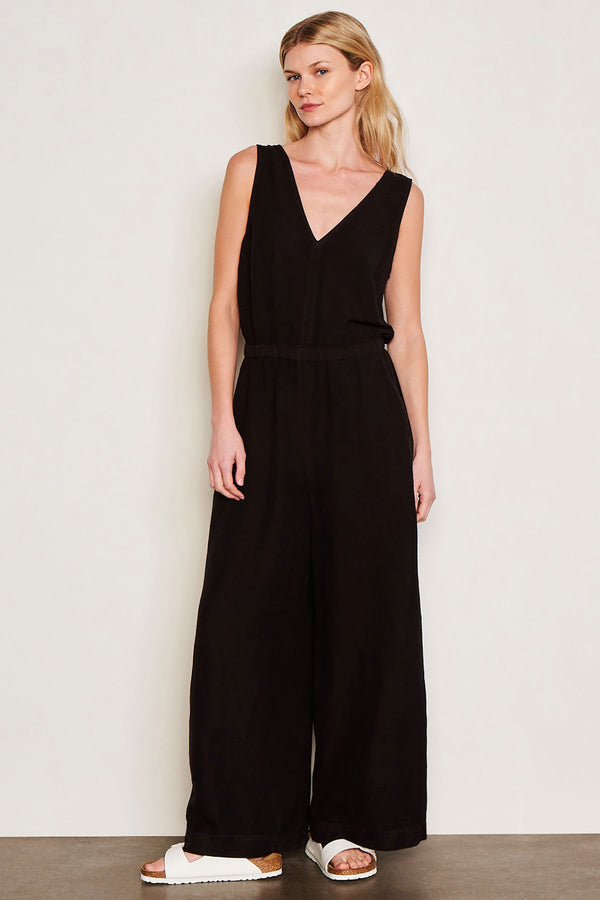 Sundry Easy Jumpsuit in Black-full view front