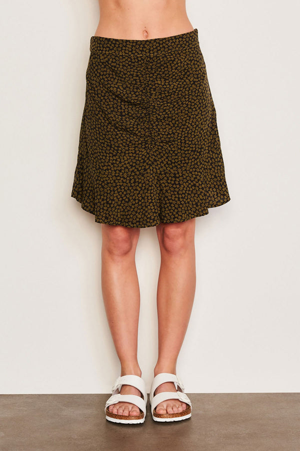 Sundry Clover Short Femme Skirt in Olive-front view