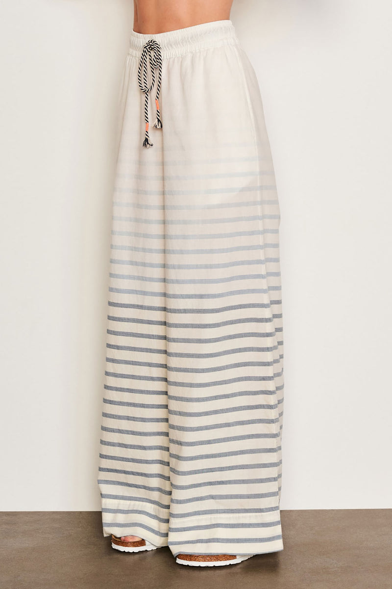 Sundry Changing Tide Stripe Wide Leg Pant in Deep Navy-side view