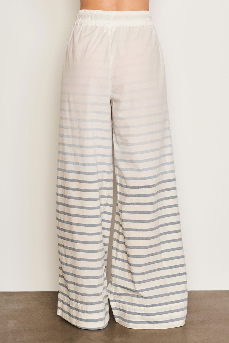 Sundry Changing Tide Stripe Wide Leg Pant in Deep Navy-back view