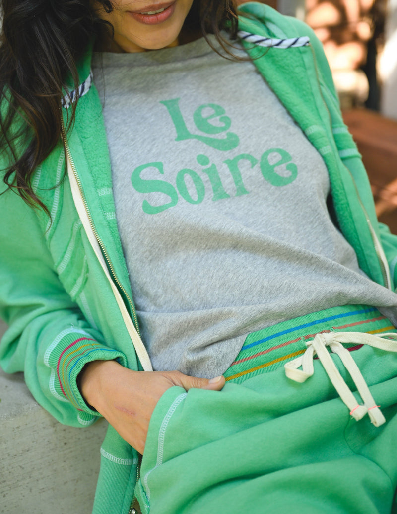 Sundry Le Soiree Short Sleeve Boxy Crew Tee in Heather Grey