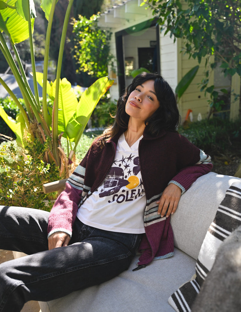 Sundry Soleil Fildside Long Sleeve Tee in Oyster