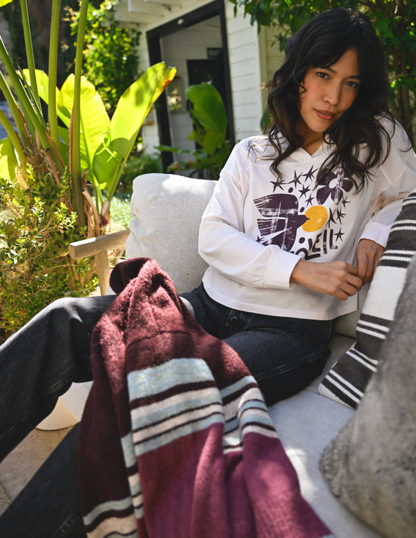 Sundry Soleil Fildside Long Sleeve Tee in Oyster