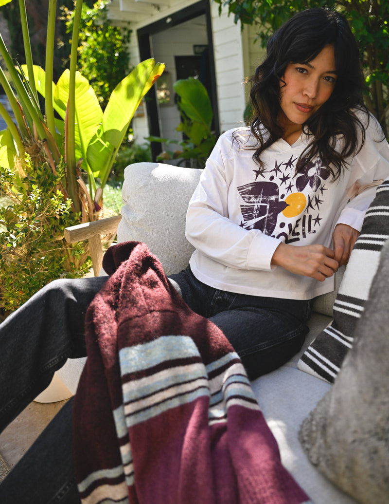 Sundry Soleil Fildside Long Sleeve Tee in Oyster