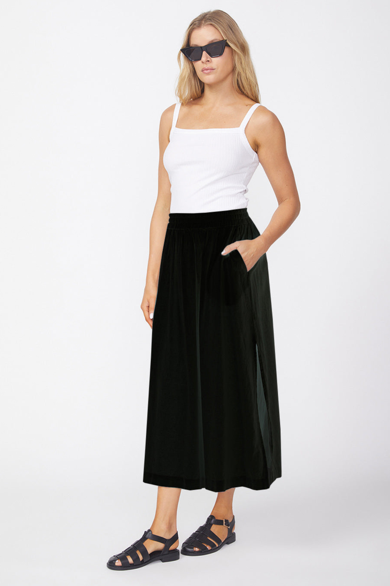 Long black skirt with double slits best sale