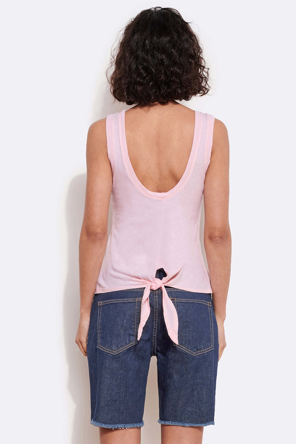 Sundry Tie Back Tank in Rosewater-back