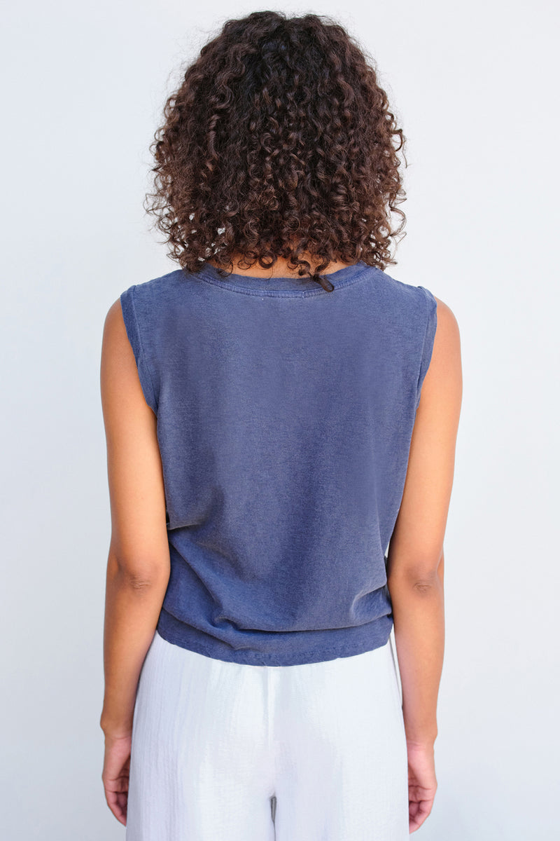 Sundry Weekend Muscle Tank in Pigment Navy