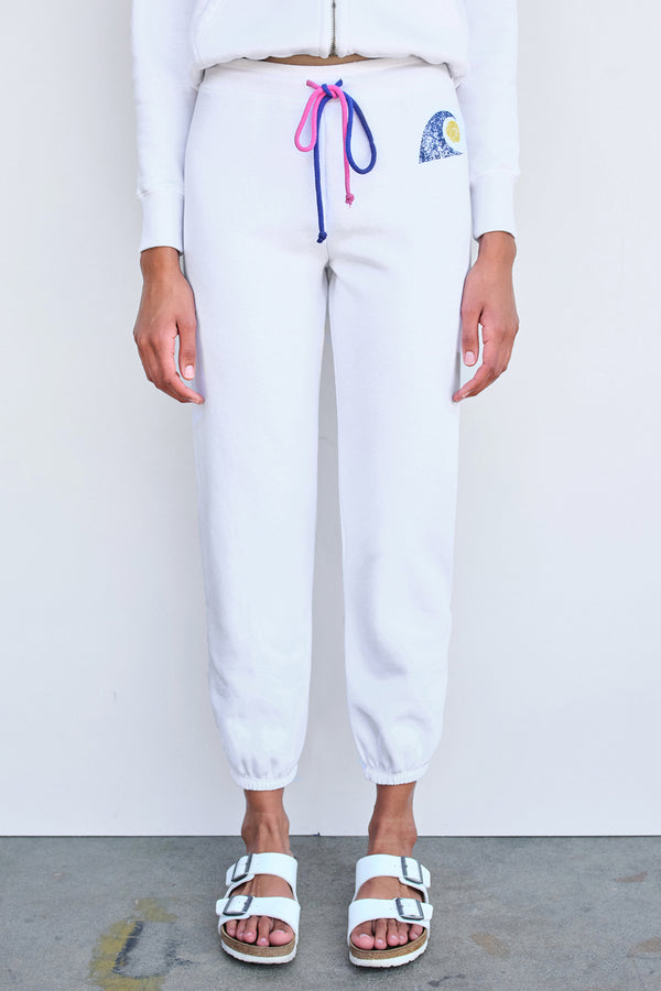 Sundry Wave Jogger with Cord in White-front