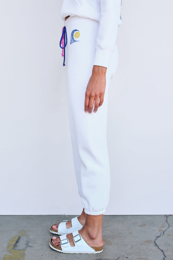 Sundry Wave Jogger with Cord in White-side