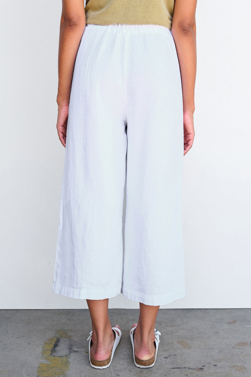 Sundry Wide Leg Cropped Pant in White