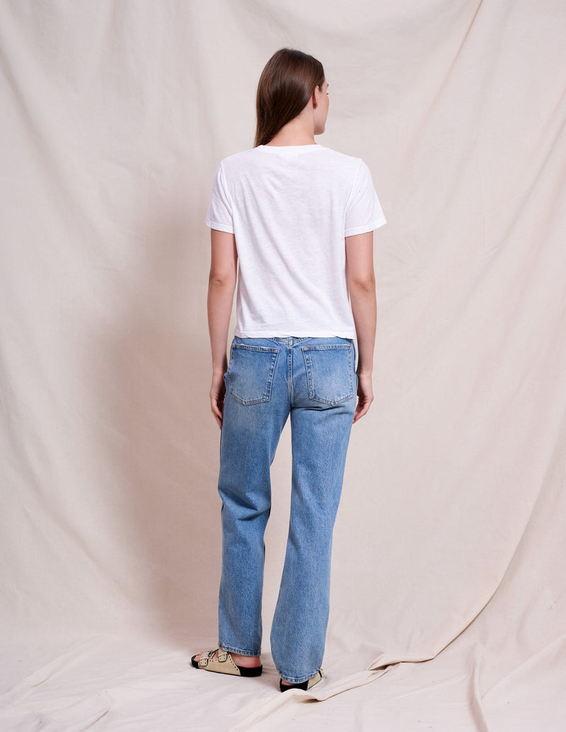 Sundry Crew Neck Tee in Optic White