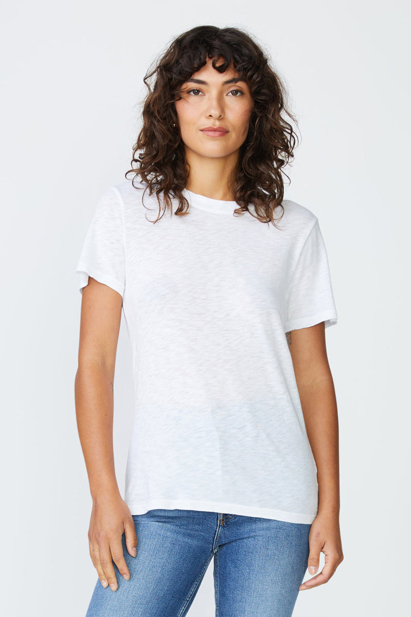 Products Stateside Supima Slub Jersey Short Sleeve T-Shirt in White-front