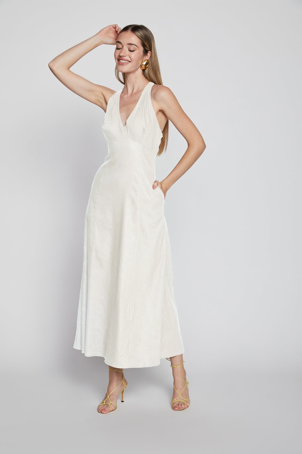 Bailey 44 Tiva Dress in Linen popular & White