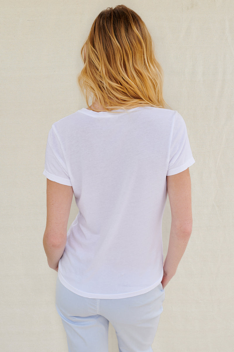 Sundry Tee in White-back view